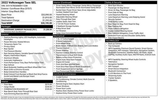Cornflower Blue 2022 Volkswagen Taos 1.5T SEL