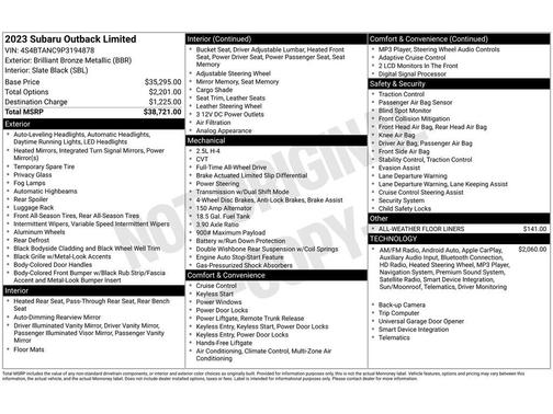 Bronze Metallic 2023 Subaru Outback Limited