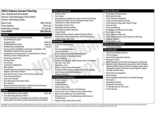 Mahogany Pearl 2023 Subaru Ascent Touring
