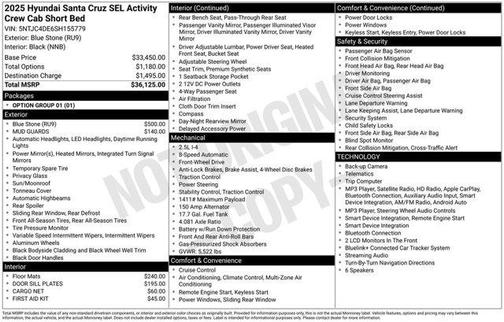 Blue Stone 2025 Hyundai SANTA CRUZ SEL Activity