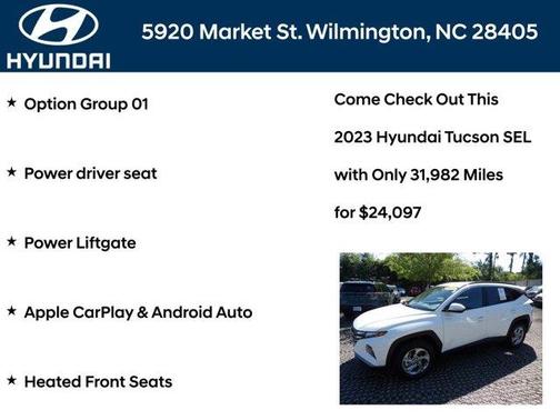 White Pearl 2023 Hyundai TUCSON SEL