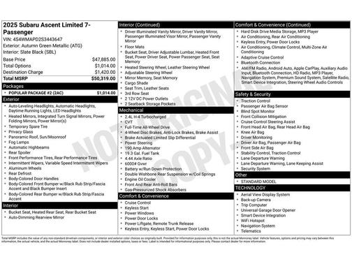 2025 Subaru Ascent Limited