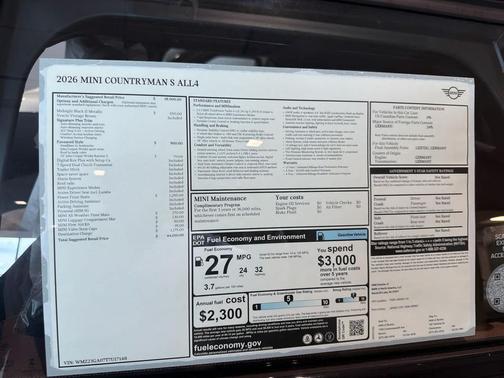 Midnight Black II Metallic 2026 MINI Countryman Cooper S ALL4