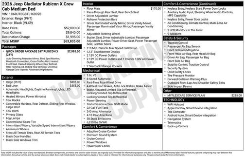 2026 Jeep Gladiator Rubicon