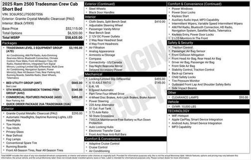 2025 RAM 2500 Tradesman Crew Cab 4x4 6'4' Box