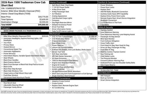 2026 RAM 1500 Tradesman