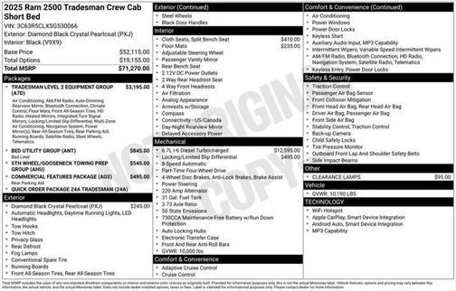 2025 RAM 2500 Tradesman Crew Cab 4x4 6'4' Box
