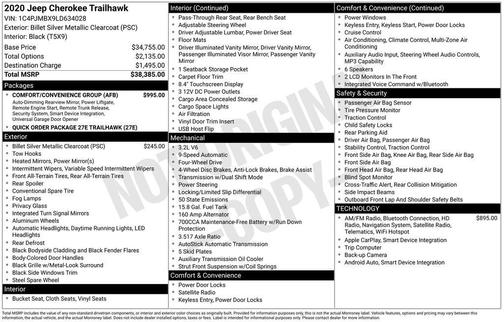2020 Jeep Cherokee Trailhawk