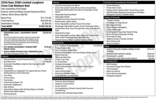 2026 RAM 2500 Longhorn