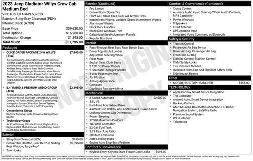 2023 Jeep Gladiator Willys 4x4