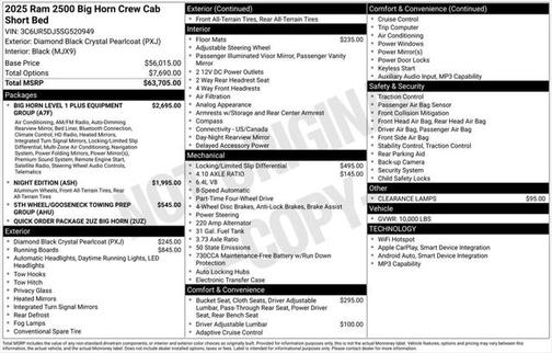 2025 RAM 2500 Big Horn Crew Cab 4x4 6'4' Box