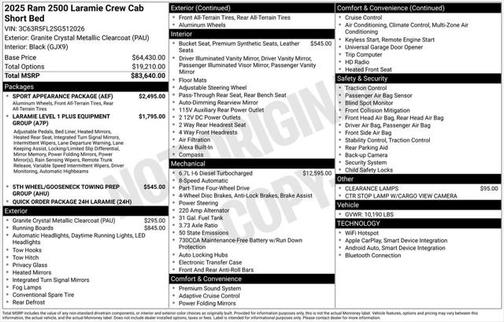 2025 RAM 2500 Laramie Crew Cab 4x4 6'4' Box