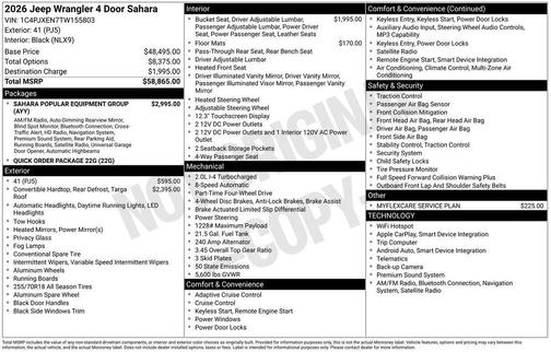 2026 Jeep Wrangler Sahara