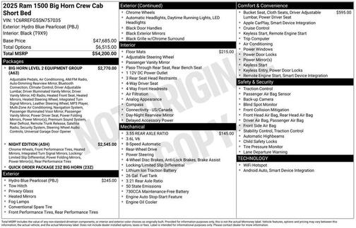 2025 RAM 1500 Big Horn/Lone Star
