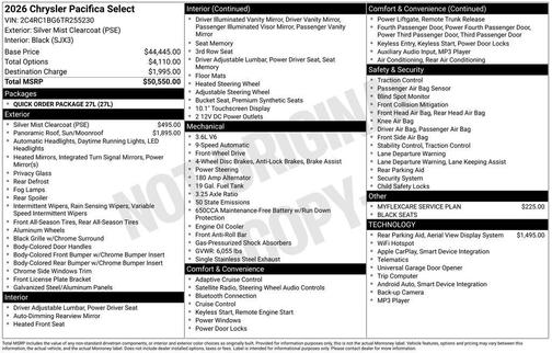 2026 Chrysler Pacifica L