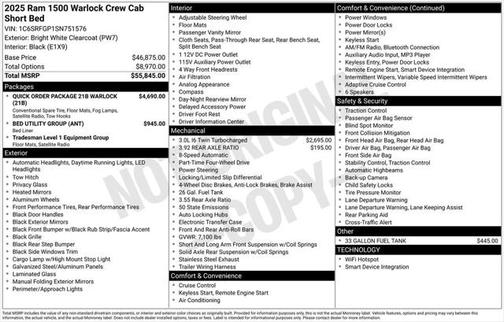 2025 RAM 1500 Warlock Crew Cab 4x4 5'7' Box