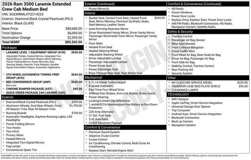 2026 RAM 3500 Laramie Mega Cab 4x4 6'4' Box