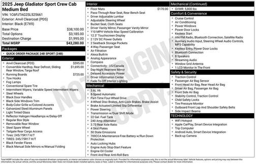 2025 Jeep Gladiator Sport