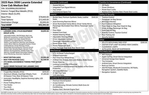 2025 RAM 3500 Laramie Mega Cab 4x4 6'4' Box