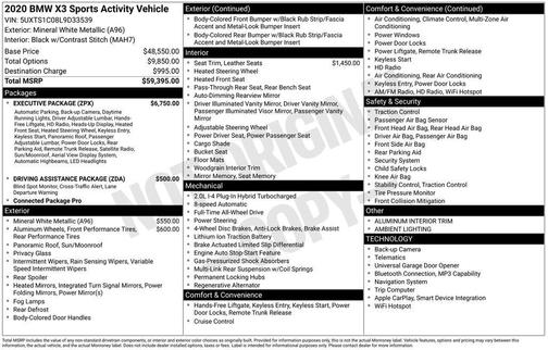 2020 BMW X3 PHEV xDrive30e