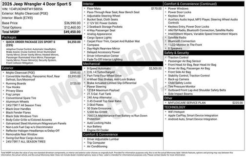2026 Jeep Wrangler Sport S