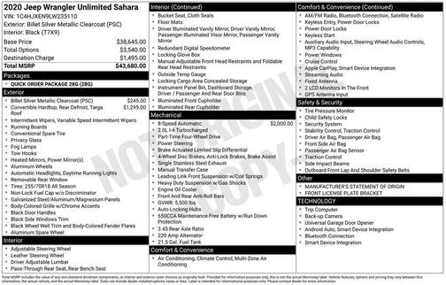 2020 Jeep Wrangler Unlimited Sahara