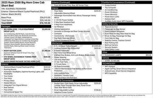 2025 RAM 2500 Big Horn Crew Cab 4x4 6'4' Box
