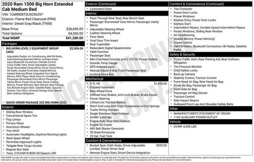 2020 RAM 1500 Big Horn/Lone Star
