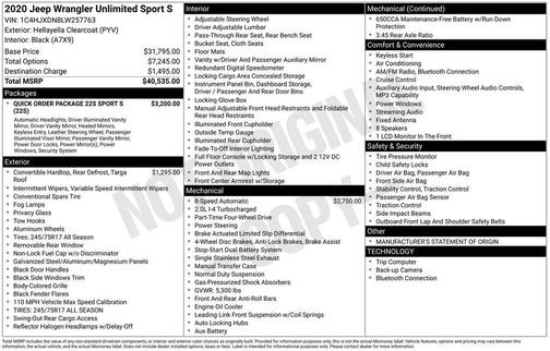 2020 Jeep Wrangler Unlimited Sport