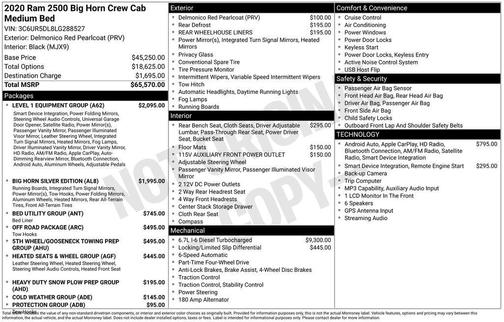 Delmonico Red Pearlcoat 2020 RAM 2500 Big Horn Crew Cab 4x4 6'4' Box