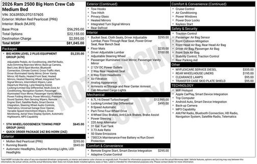 2026 RAM 2500 Big Horn