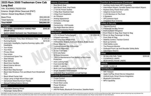 2025 RAM 3500 Tradesman Crew Cab 4x4 8' Box