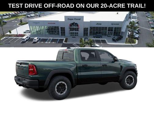 Serrano Green Metallic 2026 RAM 1500 RHO Crew Cab 4x4 5'7' Box