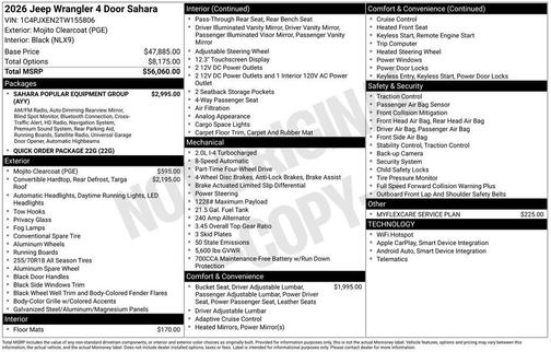 2026 Jeep Wrangler Sahara