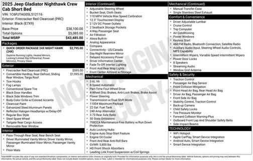 2025 Jeep Gladiator Nighthawk