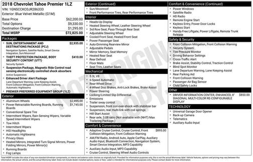 2018 Chevrolet Tahoe Premier