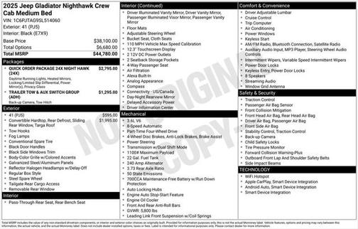 2025 Jeep Gladiator Nighthawk