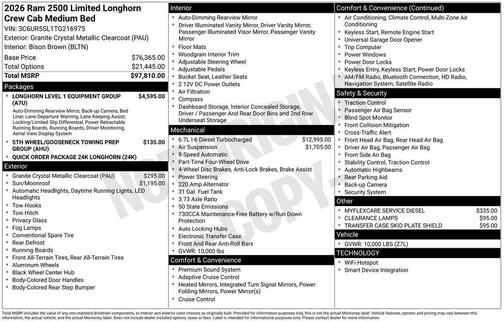 2026 RAM 2500 Longhorn
