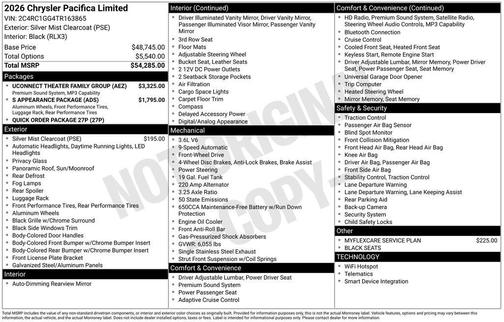 2026 Chrysler Pacifica Limited