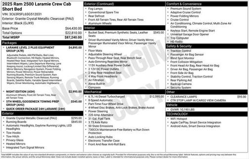 2025 RAM 2500 Laramie Crew Cab 4x4 6'4' Box