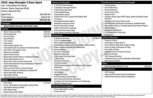 2026 Jeep Wrangler Sport