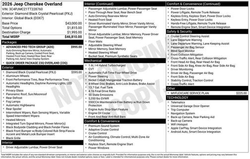 2026 Jeep Cherokee Overland