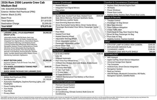 2026 RAM 2500 Laramie Crew Cab 4x4 6'4' Box