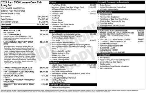 2024 RAM 3500 Laramie Crew Cab 4x4 8' Box