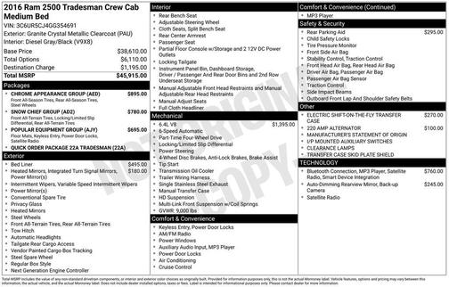 2016 RAM 2500 Tradesman
