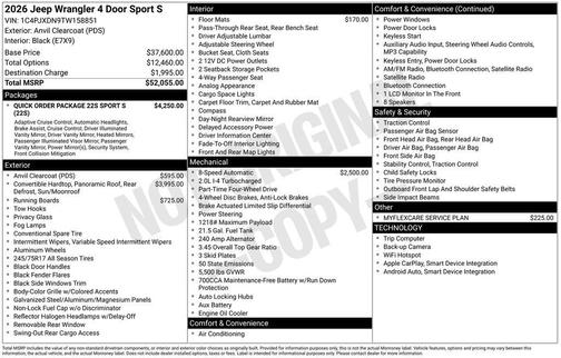 2026 Jeep Wrangler Sport S