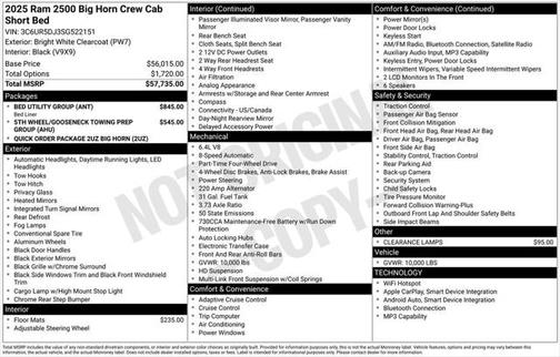 2025 RAM 2500 Big Horn Crew Cab 4x4 6'4' Box
