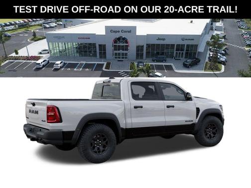 Bright White Clearcoat 2026 RAM 1500 RHO Crew Cab 4x4 5'7' Box