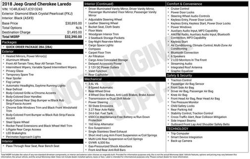 2018 Jeep Grand Cherokee Laredo