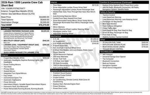 2026 RAM 1500 Laramie